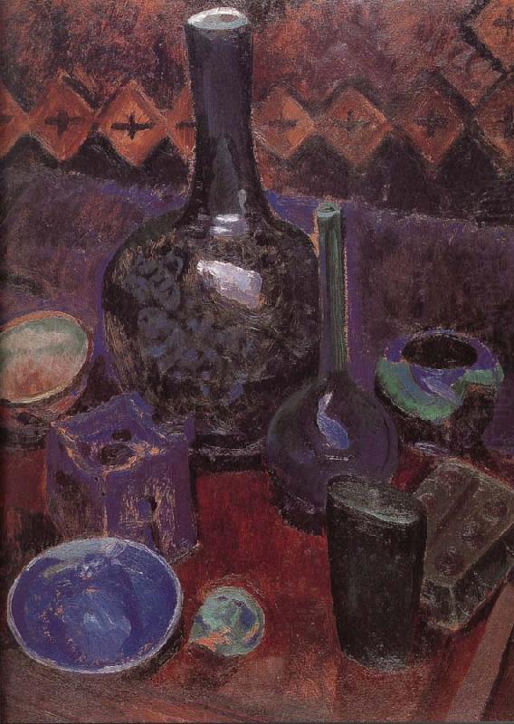 Still life bottle and object, Delaunay, Robert
